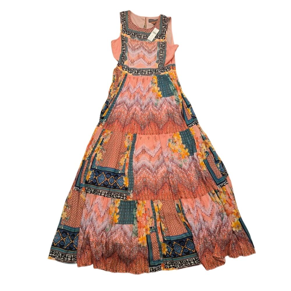 Bhanuni by Jyoti Alessandra Maxi Dress Sz 4P Tiered Multicolor Sleeveless